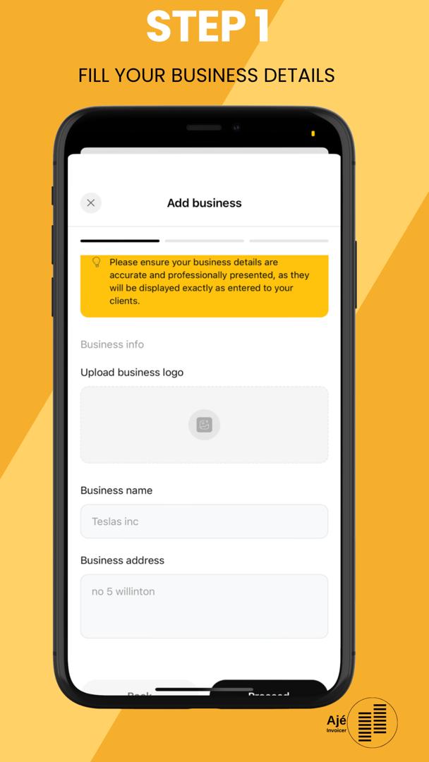 STEP 1: FILL IN YOUR BUSINESS DETAILS